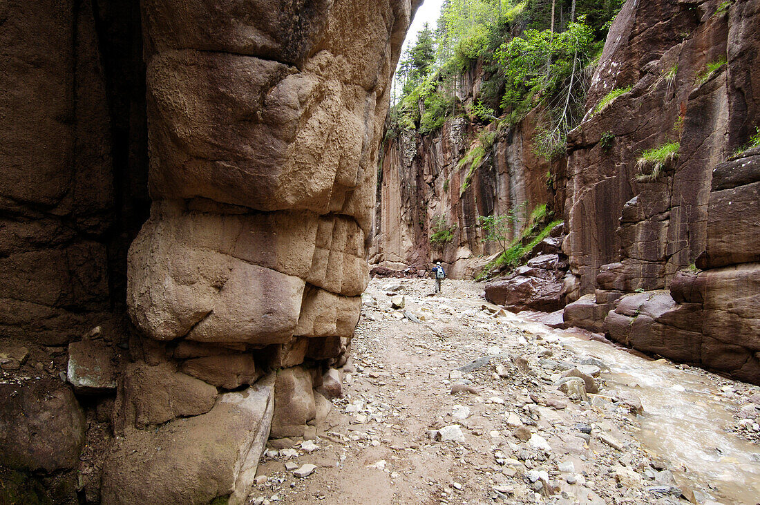 Bletterbach canyon, Geopark Blettebach, Trudner Horn, Aldein, Unterland, South Tyrol, Italy