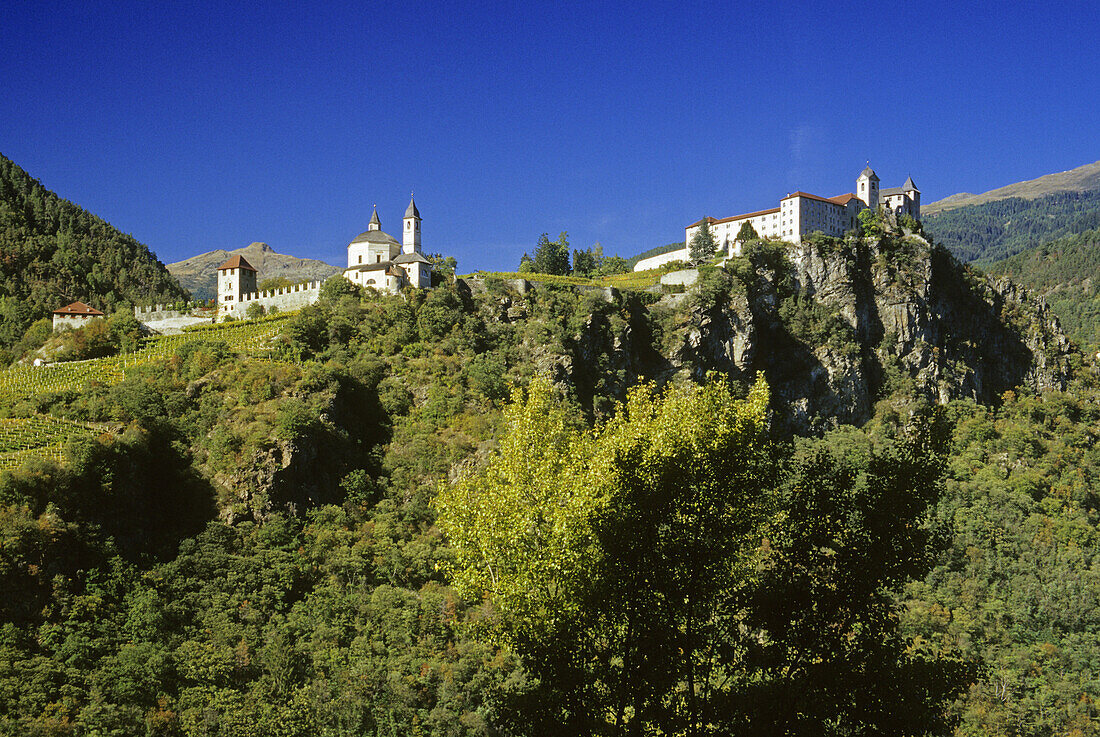 Sabiona monastery, near Chiusa, Valle Isarco, Dolomite Alps, South Tyrol, Italy