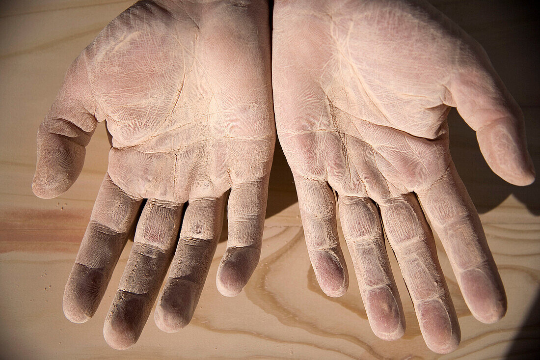 Hands of a carpenter