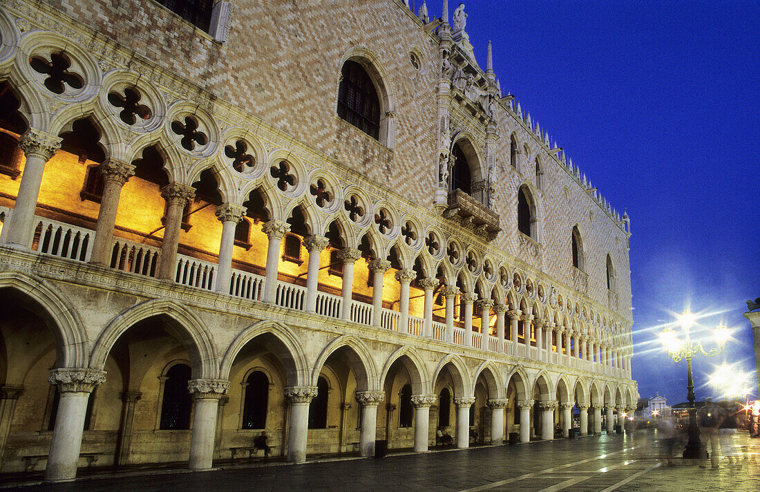 Doge's Palace in the evening, Venice, Italy
