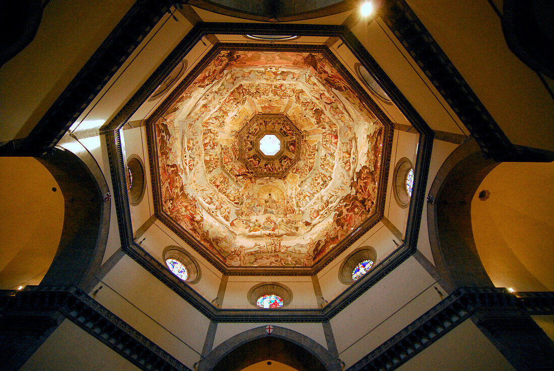 Duomo di Santa Maria del Fiore, Blick in die Kuppel, Florenz, Toskana, Italien, Europa