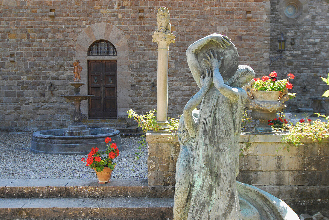 Sculptures in the park of Villa Peyron al Bosco de Fontelucente, Fiesole, Tuscany, Italy, Europe