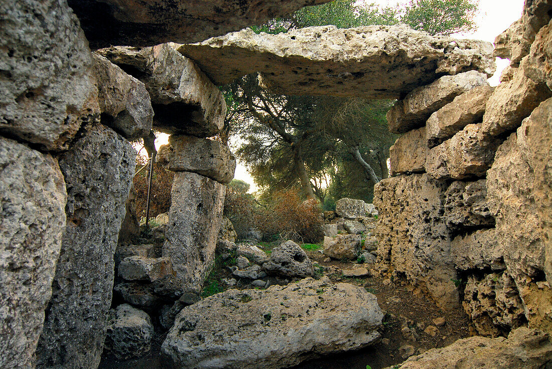 Der prähistorische Talati de Dalt westlich von Mao, Menorca, Balearen, Spanien
