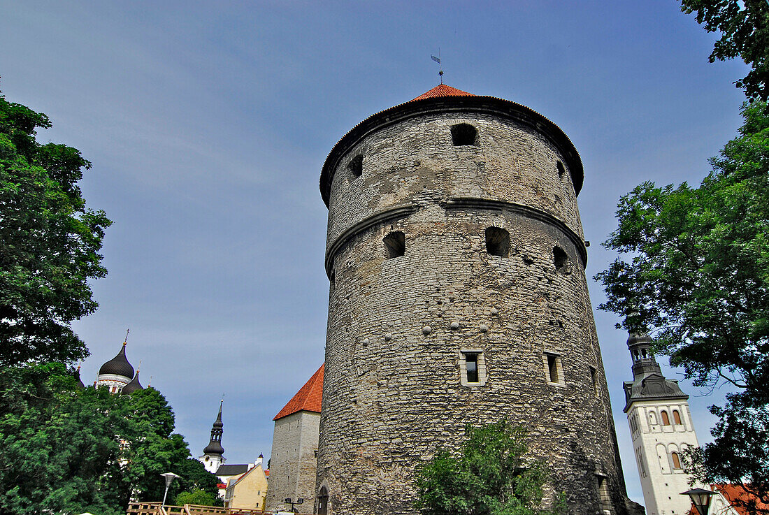 Tower belonging to the city walls, Old part of the town, Tallinn, Estonia