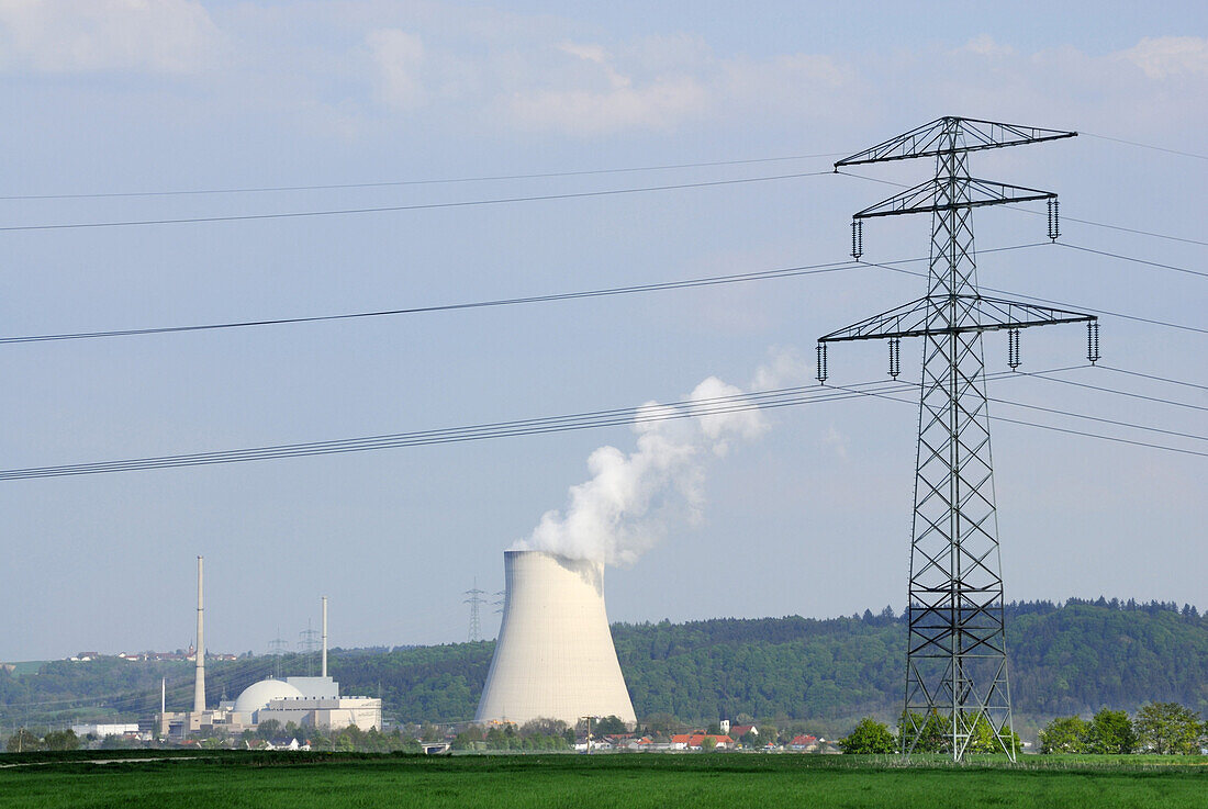 Kernkraftwerk Isar II, Niederaichbach bei Landshut, Niederbayern, Deutschland