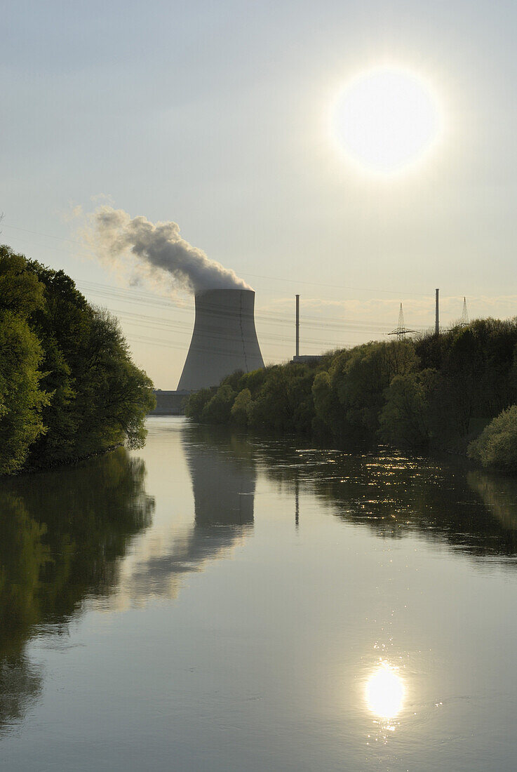 Kernkraftwerk Isar II, Niederaichbach bei Landshut, Niederbayern, Deutschland