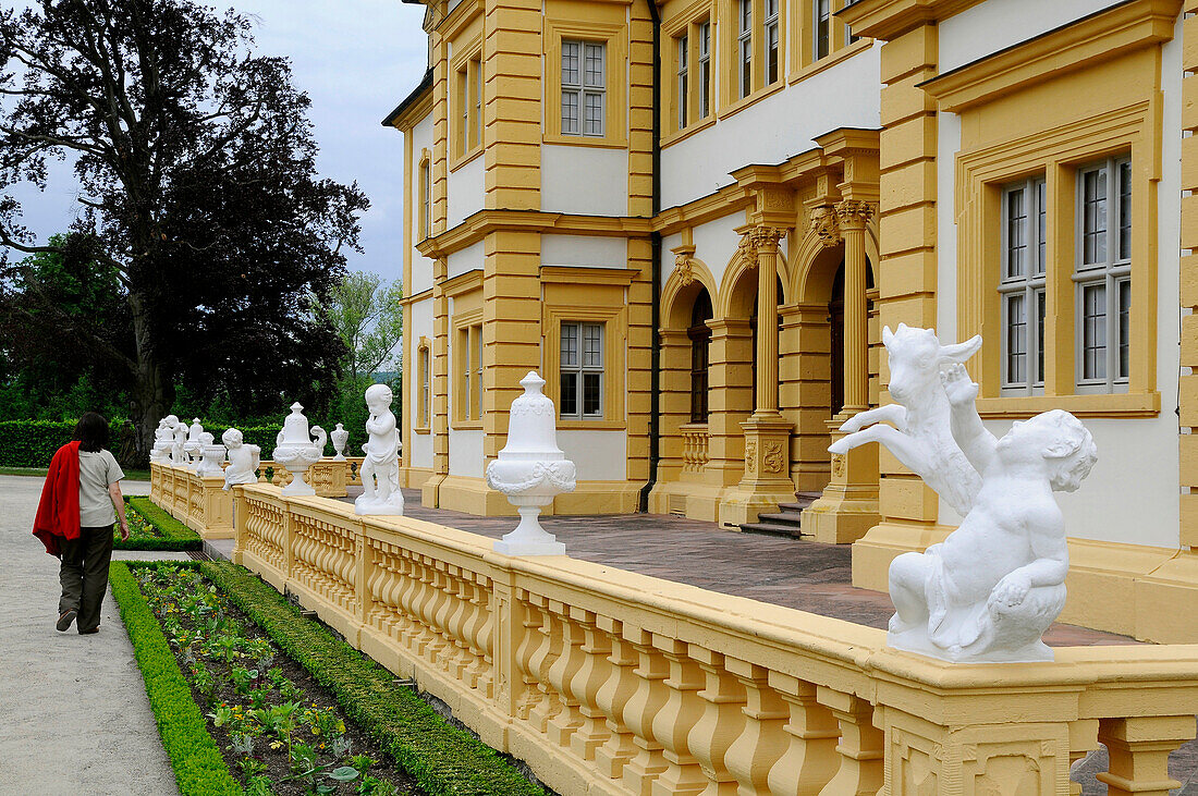 Balustrade, Veitshoechheim castle, Lower Franconia, Bavaria, Germany