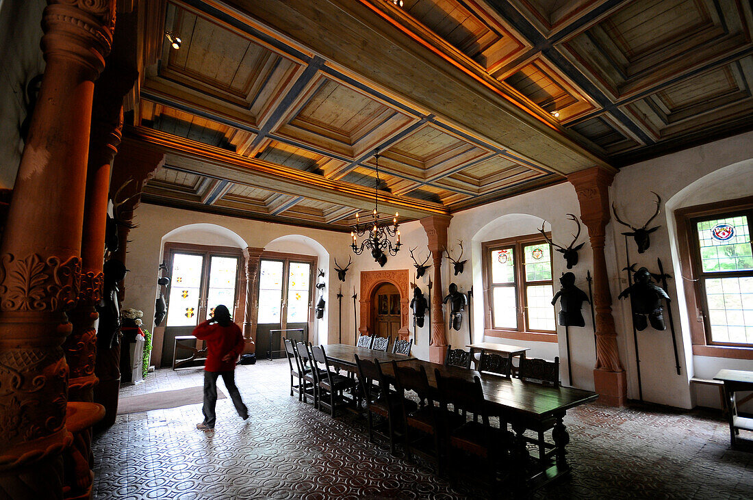 Inside the Mespelbrunn Castle, Spessart, Lower Franconia, Bavaria, Germany