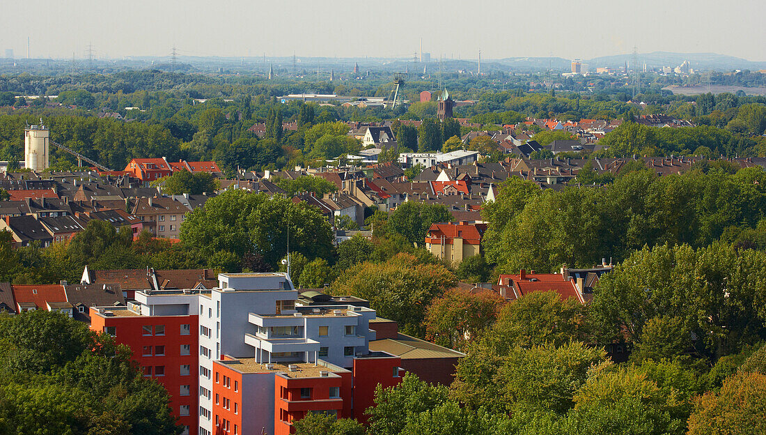 View over Bochum, Ruhr area, North Rhine-Westphalia, Germany