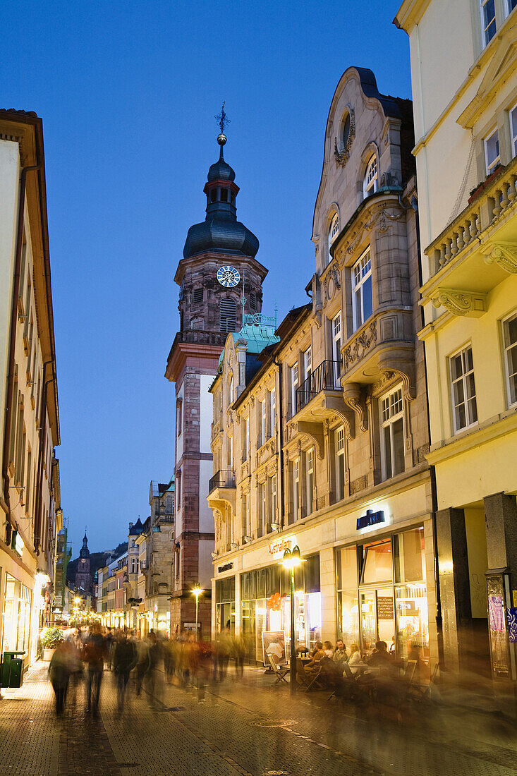Fussgängerzone in der Altstadt, Heidelberg, Baden-Württemberg, Deutschland