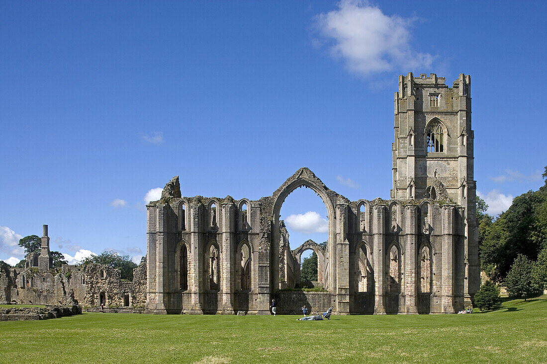 Fountains Abbey, Monastic Buildings, 1132, UNESCO World heritage, North Yorkshire, UK