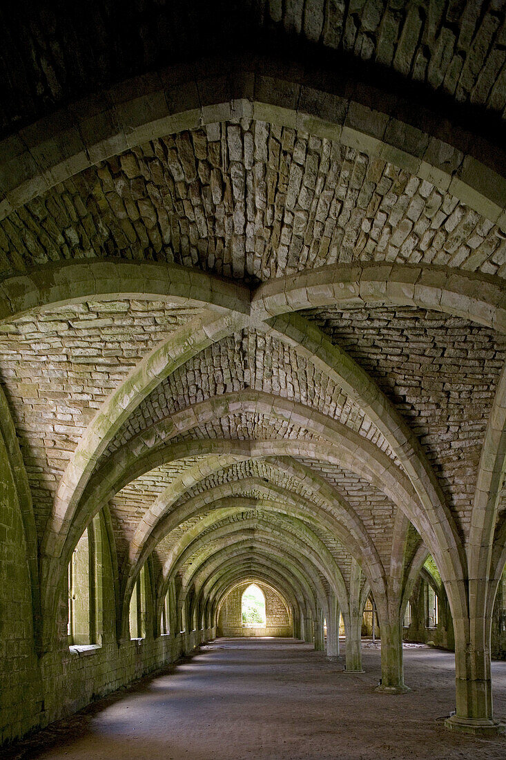 Fountains Abbey, Monastic Buildings, 1132, UNESCO World heritage, North Yorkshire, UK