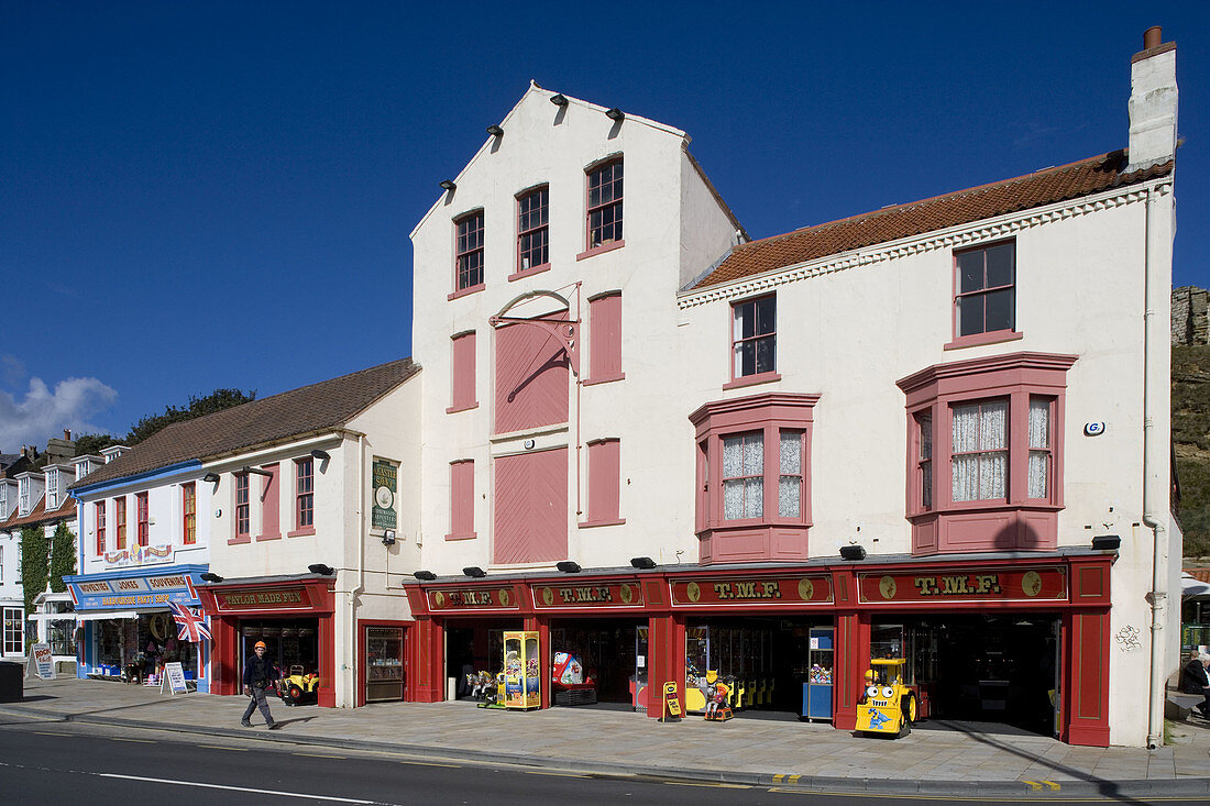 Scarborough, Foreshore Rd, seafront, typical buildings, North Yorkshire, UK
