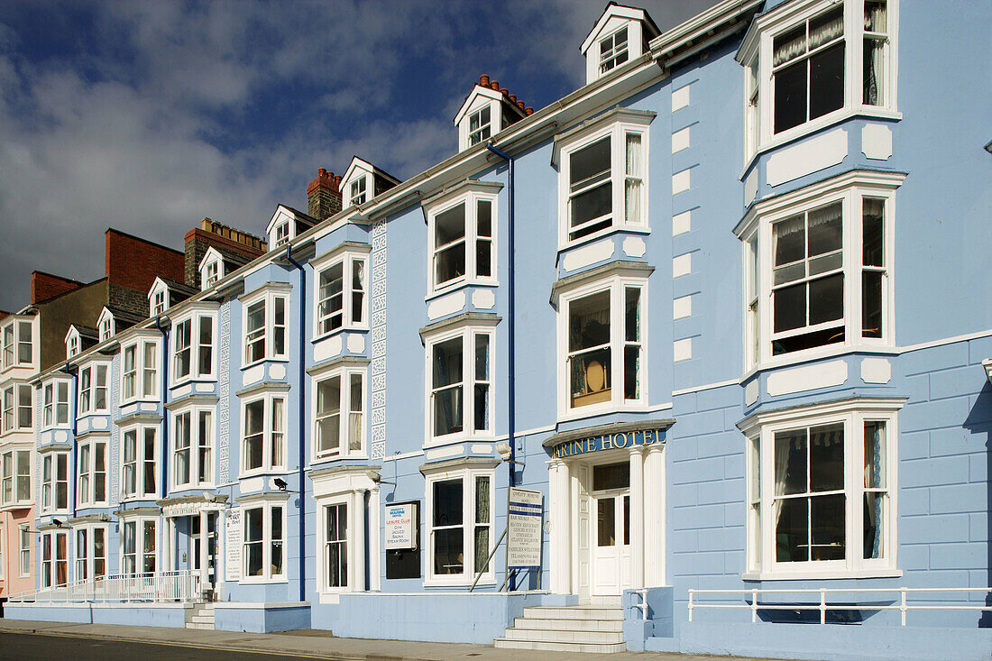 Aberystwyth, Marine Terrace, Victorian style buildings, Ceredigion, Wales, UK