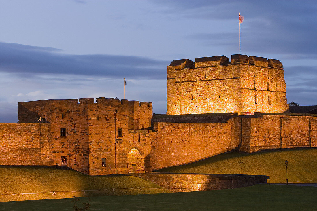 Carlisle, the Castle, curtain wall, De Irebys Tower, 12th century, Lake District, Cumbria, UK