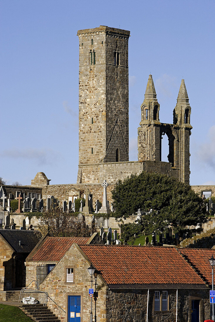 St. Andrews, St Regulus church, Occcidental Tower, 1127-1144, cathedral, 1318, Scotland, UK