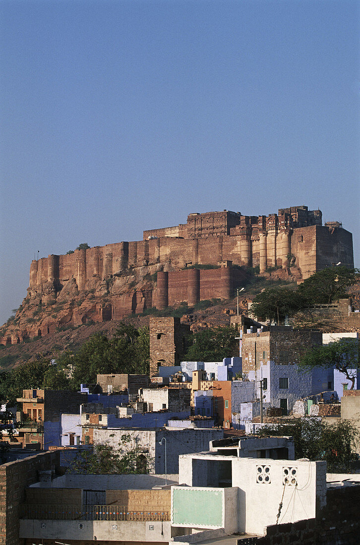 India, Rajasthan, Jodhpur, the blue city, Mehrangarh fortress