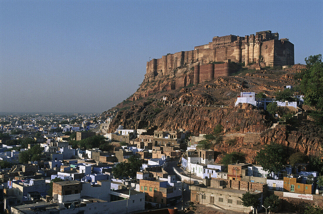 India, Rajasthan, Jodhpur, the blue city, Mehrangarh fortress