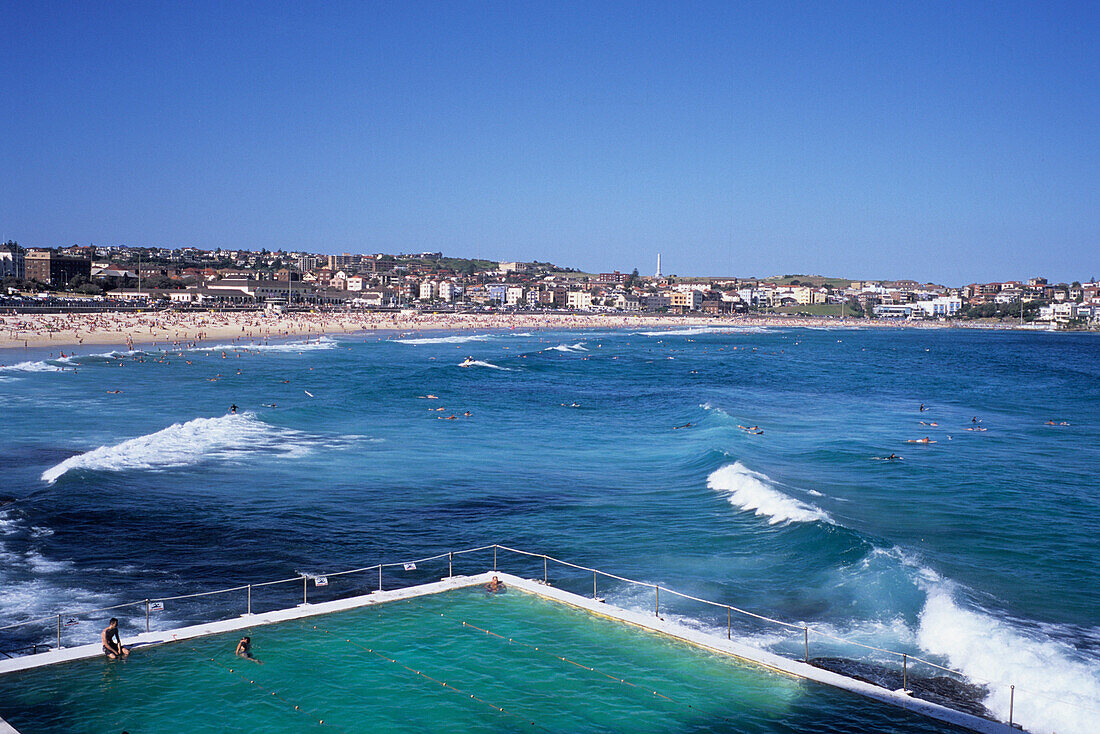 Bondi Icebergs Pool and Bondi Beach, Sydney, New South Wales, Australia