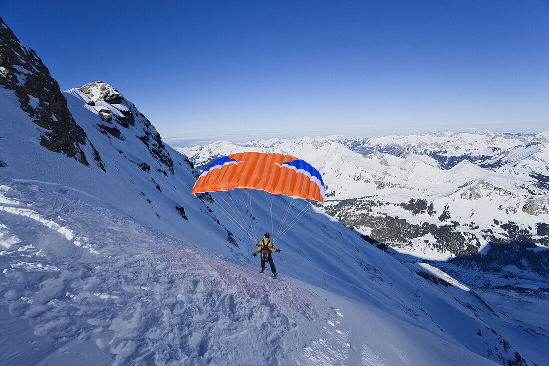 Speed flying from Scex Rouge, Canton of Valais, Switzerland