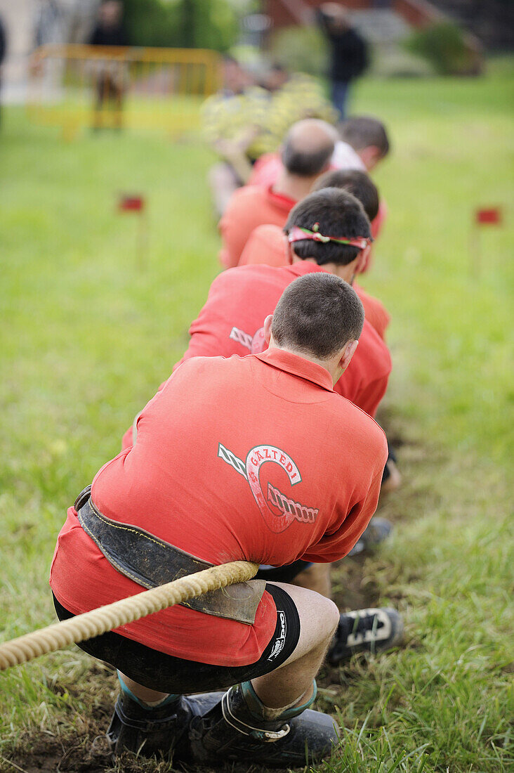 Sokatira (tug of war), rural basque sport. Basque Country, Spain