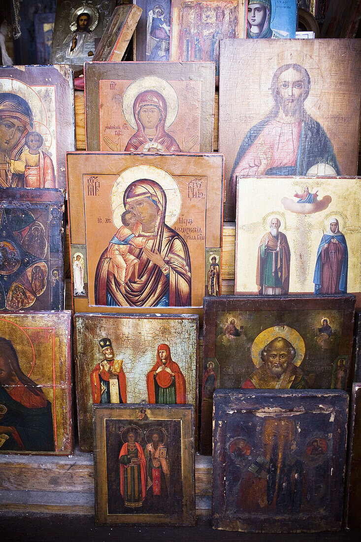 Icons. Izmailovo market. Moscow. Russia