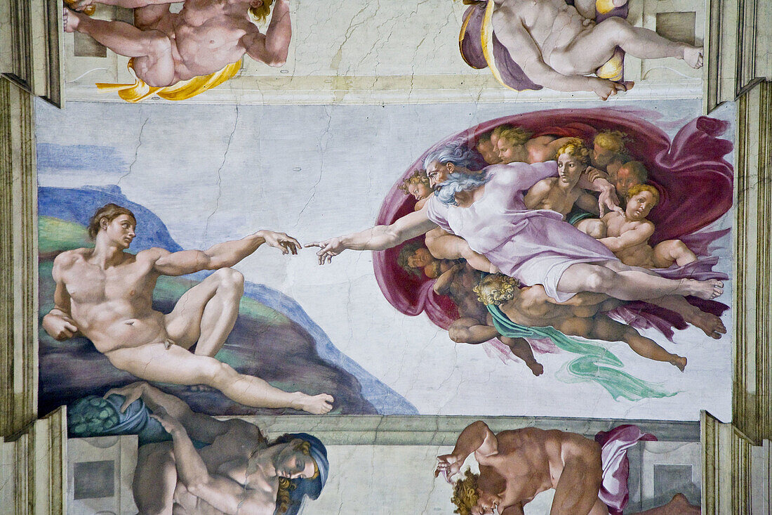 Michelangelo's 'Creation of Adam', Sistine Chapel, Rome, Italy