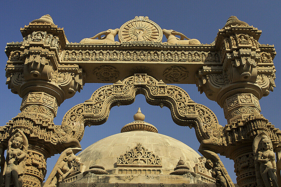 Stone carved by hand at a religious temple, osian, India