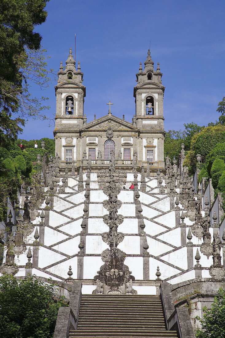 Portugal, Minho, Bom Jesus do Monte, Escadaria staircase