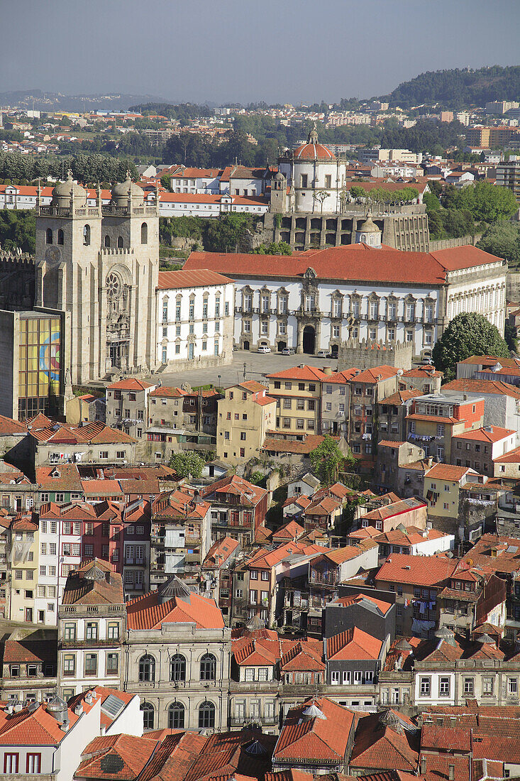 Portugal, Douro, Porto, general aerial view