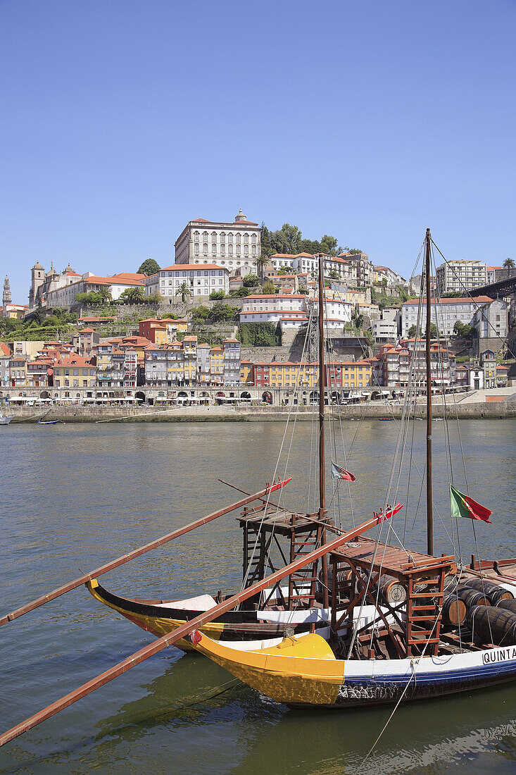 Portugal, Douro, Porto, Ribeira district skyline, Douro river