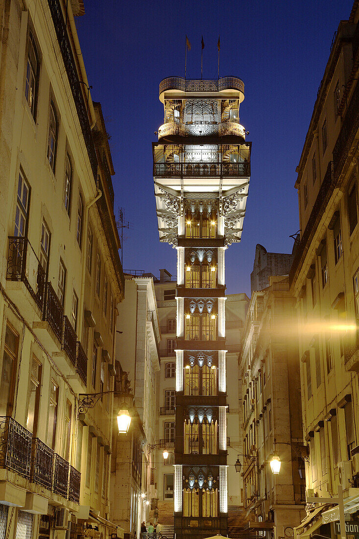 Portugal, Lisbon, Baixa, Elevador de Santa Justa