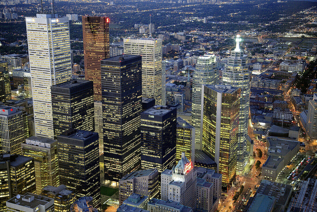 Canada, Ontario, Toronto, downtown skyline, aerial view