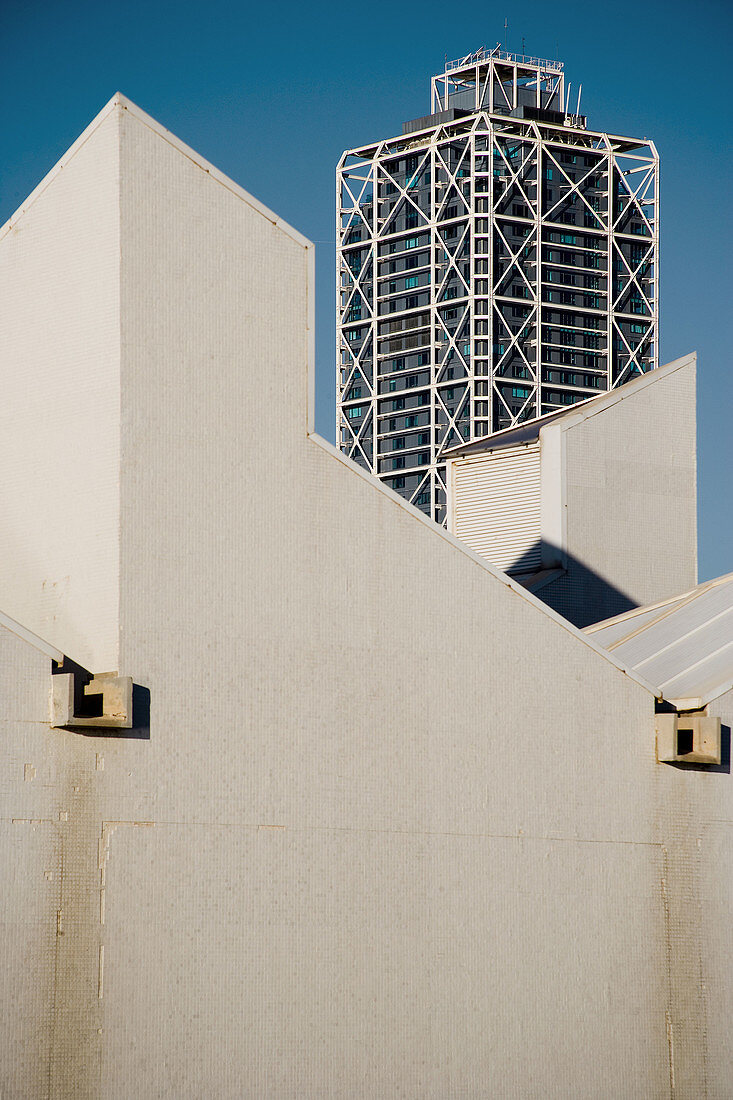 Modern architecture in Port Olimpic, Barcelona, Catalonia, Spain