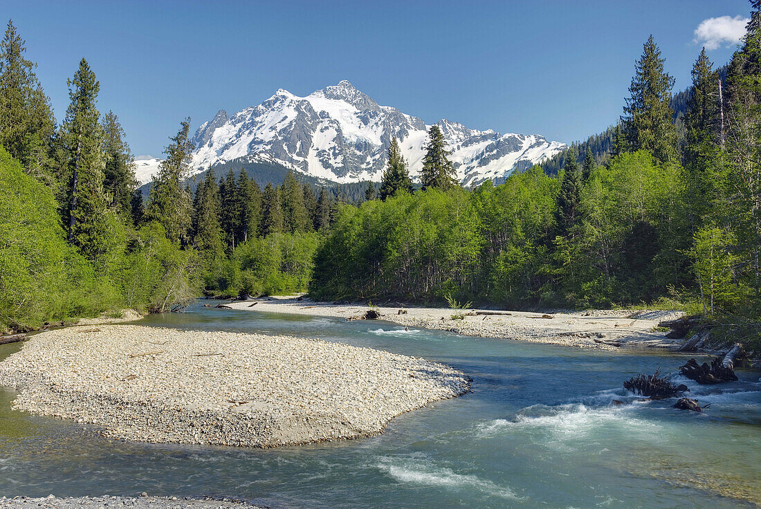 Mount Shuksan from the Nooksack River, North Cascades, Washington, USA