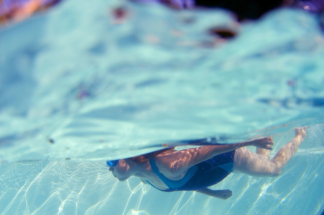 Young girl underwater