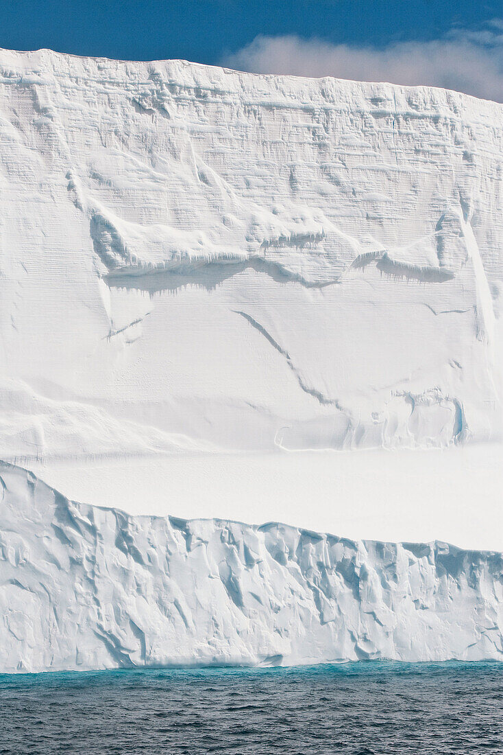 Iceberg detail in and around the Antarctic Peninsula during the summer months  More icebergs are being created as global warming is causing the breakup of major ice shelves and glaciers