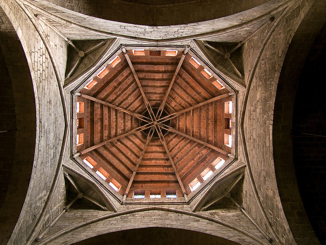 Ceiling  Sta  Ana Church  Barcelona Catalunya Spain