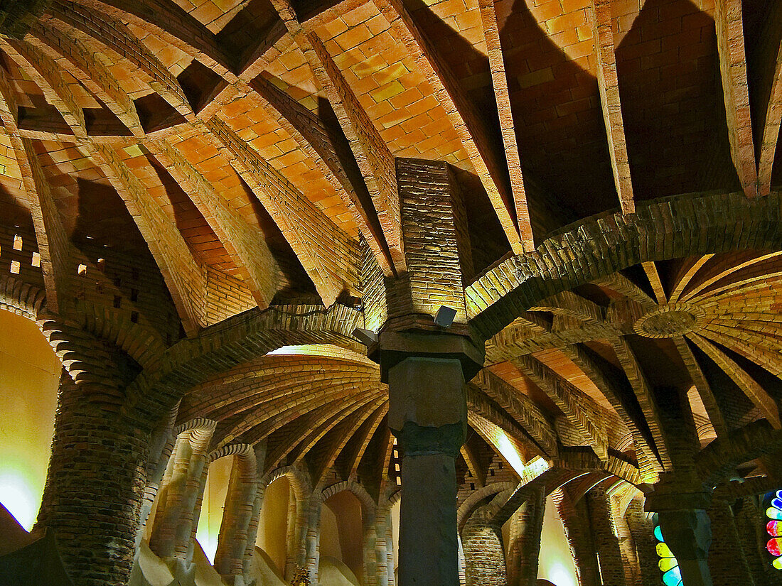 Detail  Church of Sta  Coloma  architect  A  Gaudi Colonia Güell  Sta  Coloma de Cervelló  Barcelona  Spain