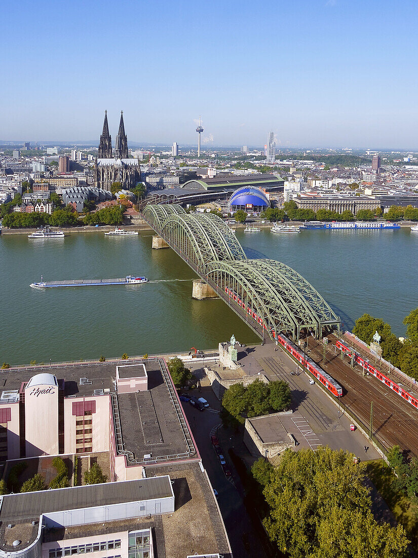 Hohenzollern Bridge Railroad Lines Rhine River Cologne Germany