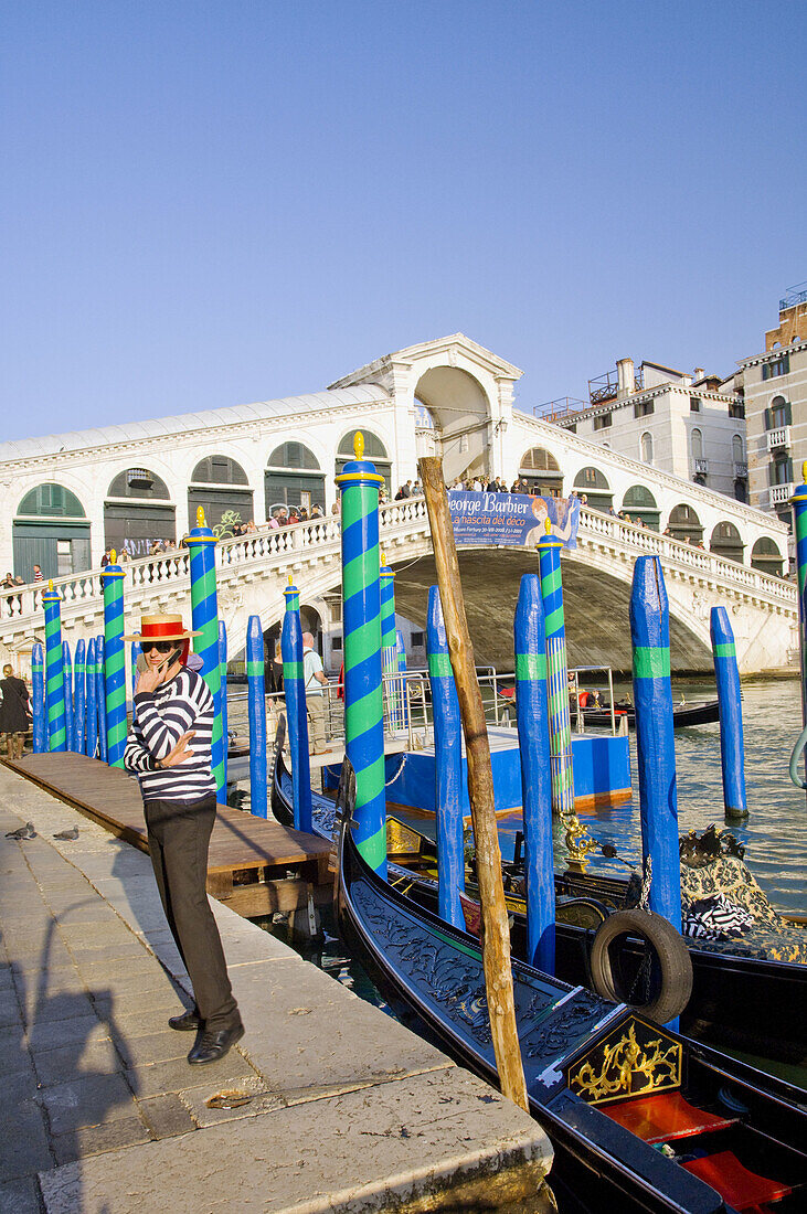 The Grand Canal of Venice, Italy with Venetian architecture, boats and gondolas