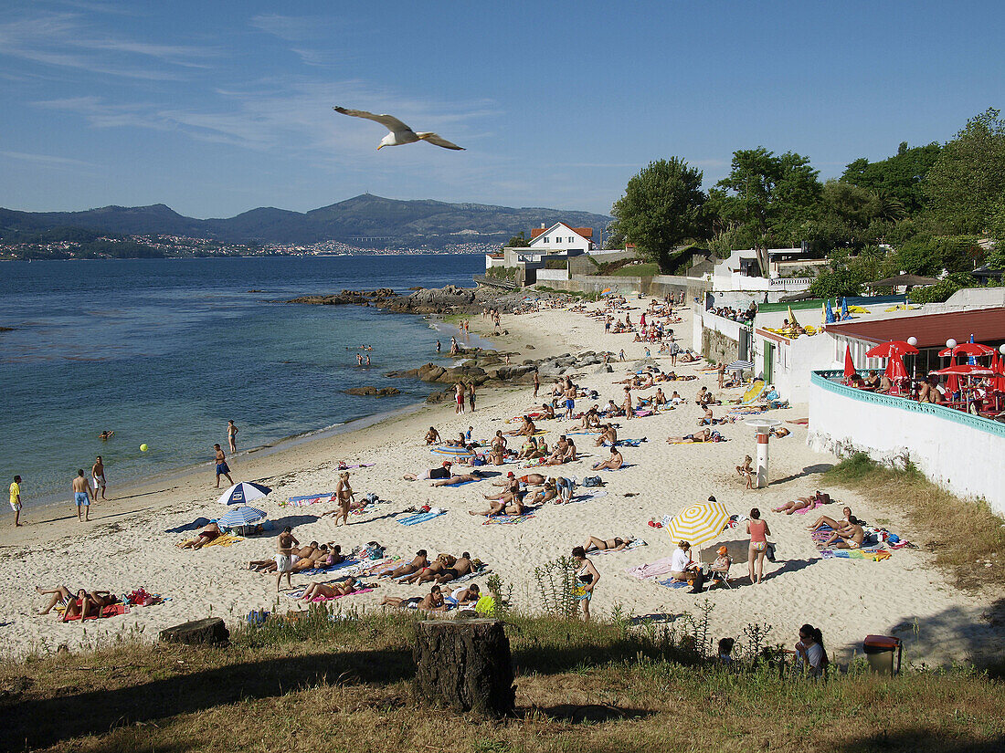 Playa de Samil, Vigo. Pontevedra province, Galicia, Spain