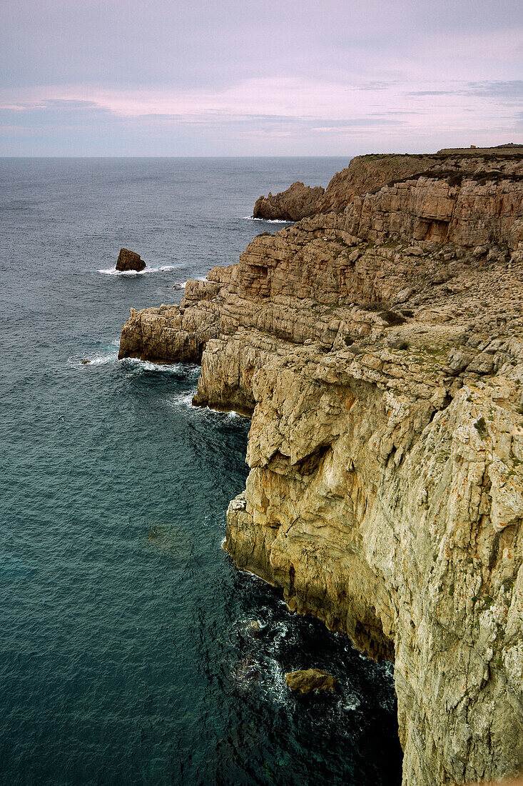 Penyal de Curniola cliffs, Minorca. Balearic Islands, Spain