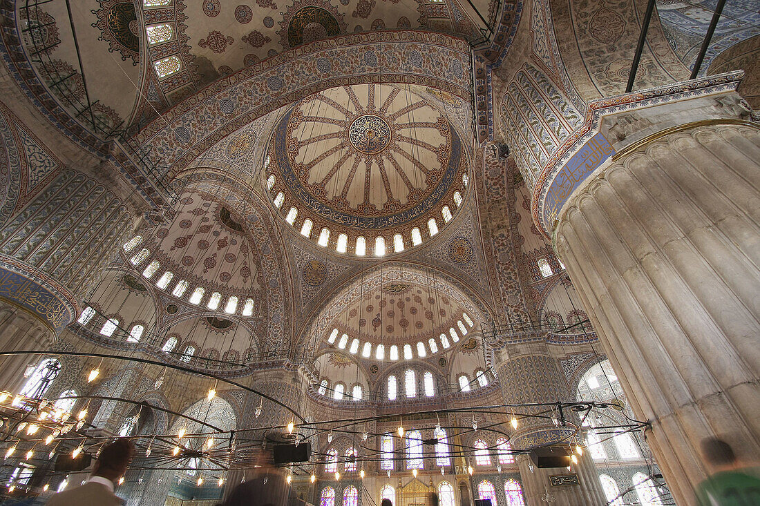 Interior of Blue Mosque, Istanbul. Turkey