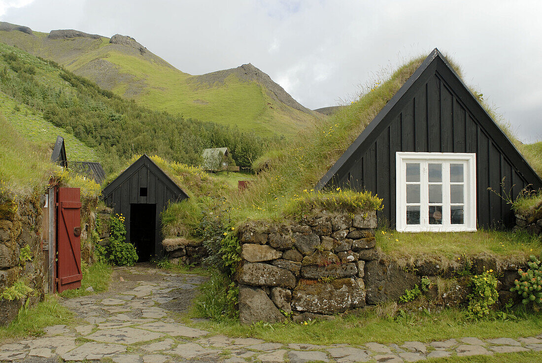 Old traditional farms (now an open-air folk museum), Skogar. Iceland