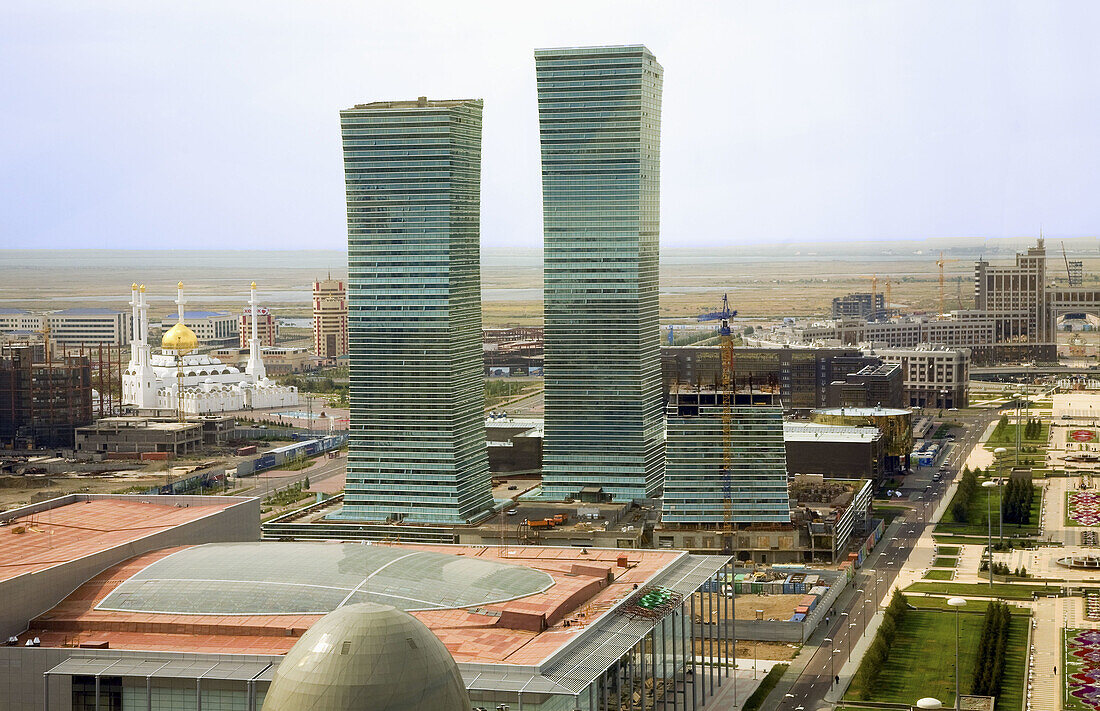 Astana aerial view from Baitirek tower