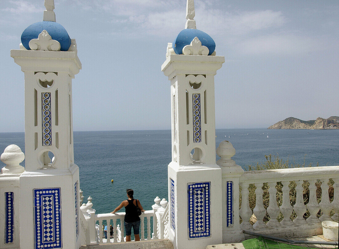 Marine landscape of the Bay of benidorm from the castle.