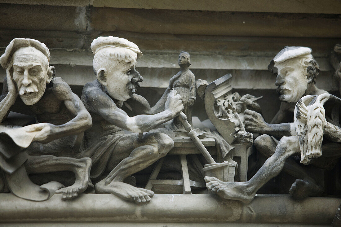 Detail, façade of cathedral, Vitoria. Alava, Basque Country, Spain