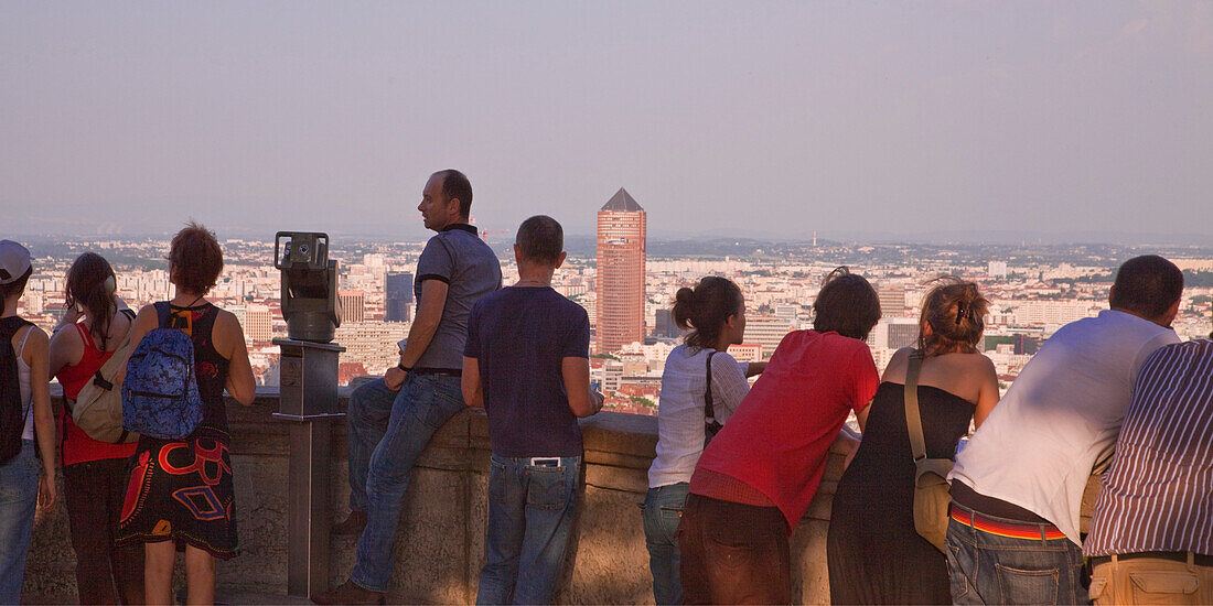 Viewpoint of Notre Dame de Fourviere hill,  Lyon, Rhone Alps,  France