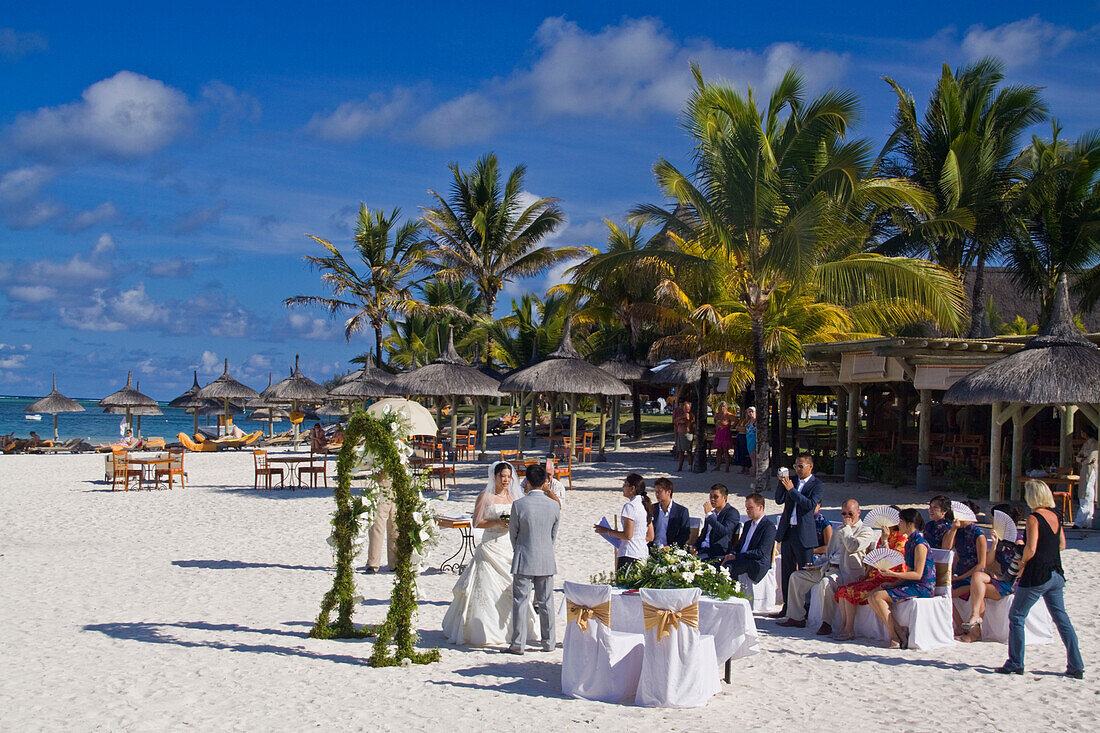 Hotel Constance Belle Mare plage , wedding ceremony on the beach, Mauritius, Africa
